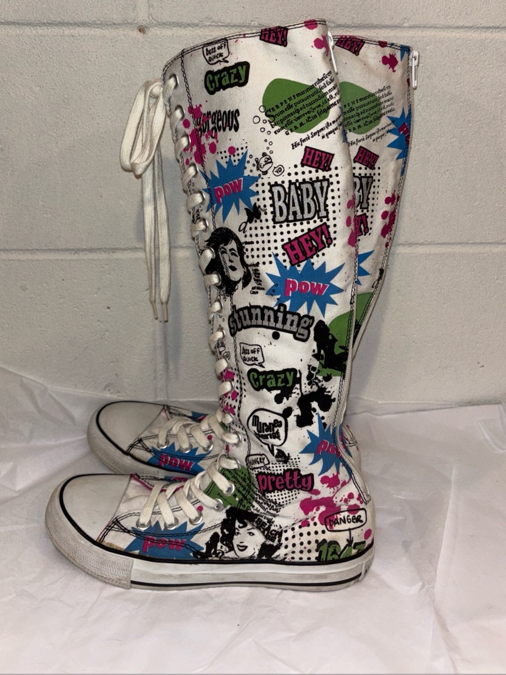 Vintage Airwalk knee high graffiti tennis shoes lace ups Retro Y2K women’s 8.5 - Picture 4 of 13
